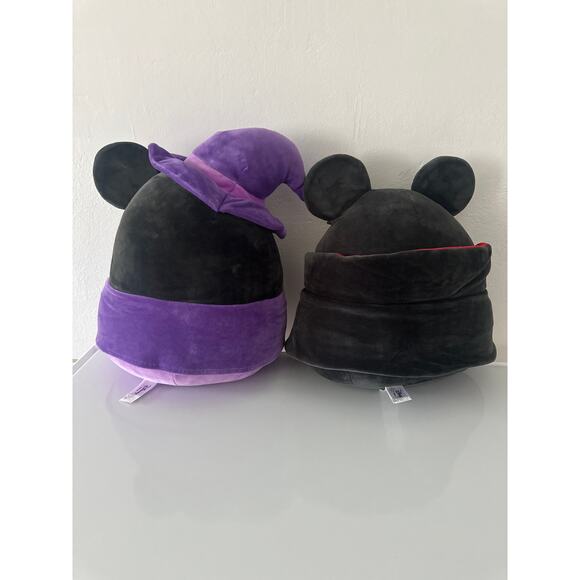 SQUISHMALLOWS Disney Mickey Dracula & Minnie Witch Plush SET Halloween 14" - Picture 4 of 6